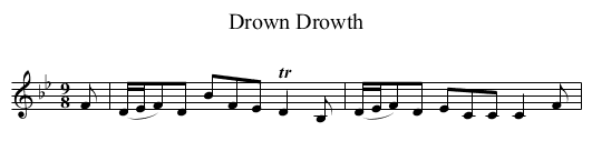 Drown Drowth - staff notation