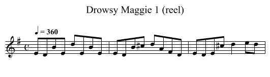 Drowsy Maggie 1 (reel) - staff notation