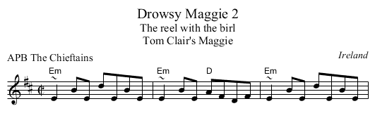 Drowsy Maggie 2 - staff notation