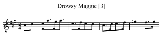 Drowsy Maggie [3] - staff notation