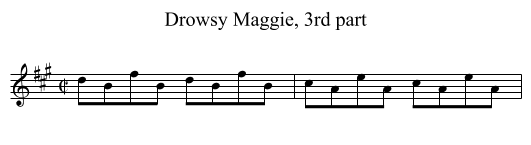 Drowsy Maggie, 3rd part - staff notation
