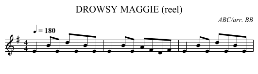 DROWSY MAGGIE (reel) - staff notation