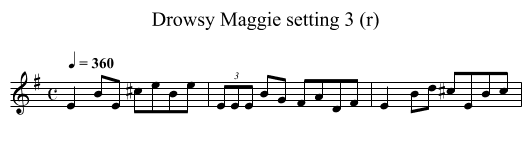 Drowsy Maggie setting 3 (r) - staff notation