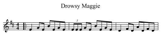 Drowsy Maggie - staff notation