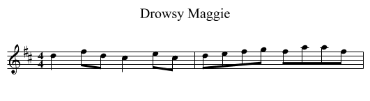 Drowsy Maggie - staff notation