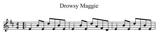 Drowsy Maggie - staff notation