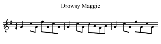 Drowsy Maggie - staff notation