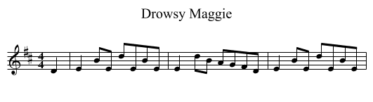 Drowsy Maggie - staff notation