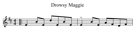 Drowsy Maggie - staff notation