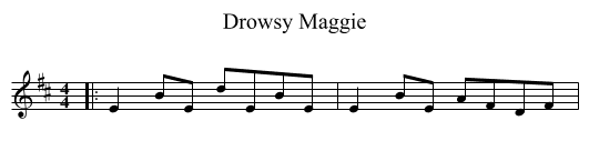 Drowsy Maggie - staff notation