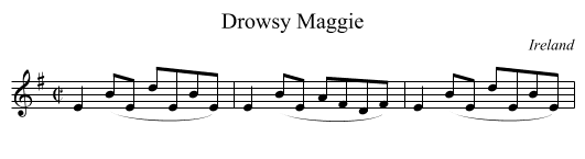 Drowsy Maggie - staff notation