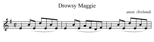 Drowsy Maggie - staff notation