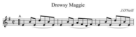 Drowsy Maggie - staff notation