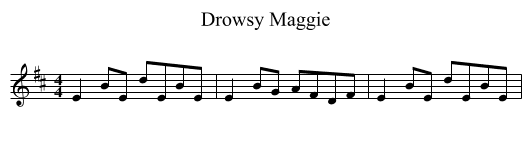 Drowsy Maggie - staff notation