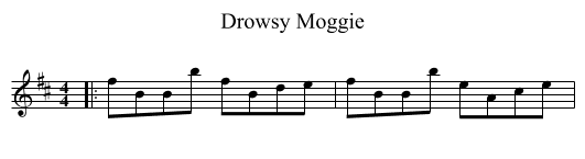 Drowsy Moggie - staff notation