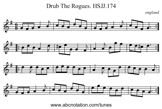 Drub The Rogues. HSJJ.174 - staff notation