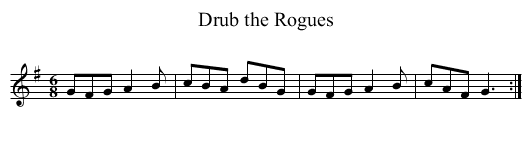 Drub the Rogues - staff notation