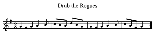 Drub the Rogues - staff notation