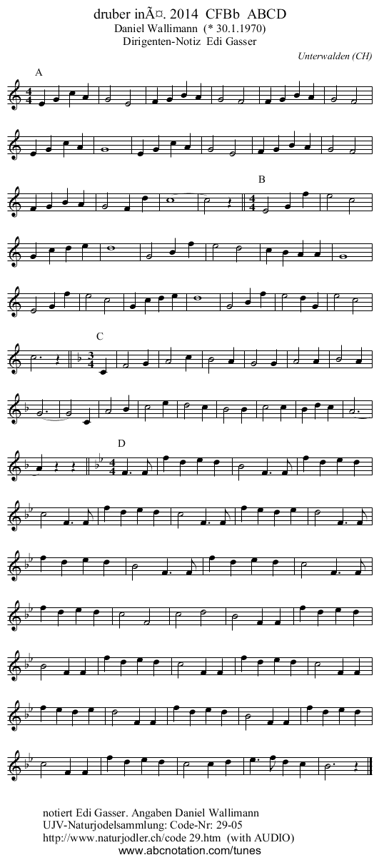 druber inä. 2014 CFBb ABCD - staff notation