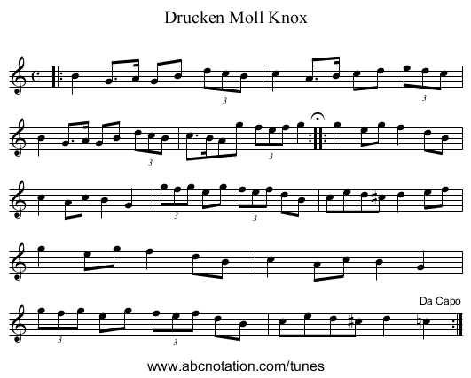 Drucken Moll Knox - staff notation
