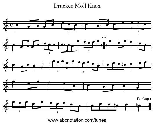 Drucken Moll Knox - staff notation