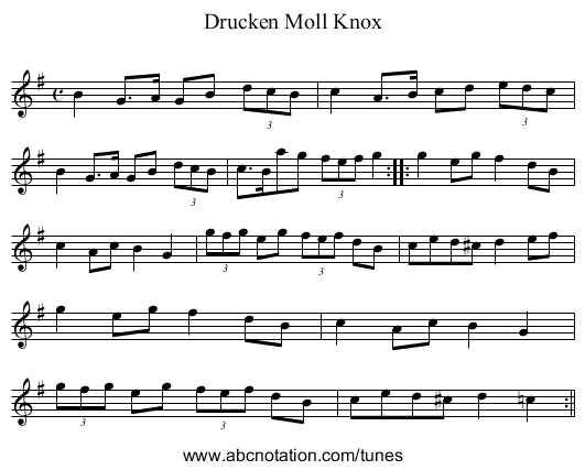 Drucken Moll Knox - staff notation