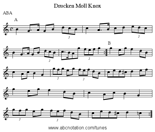 Drucken Moll Knox - staff notation