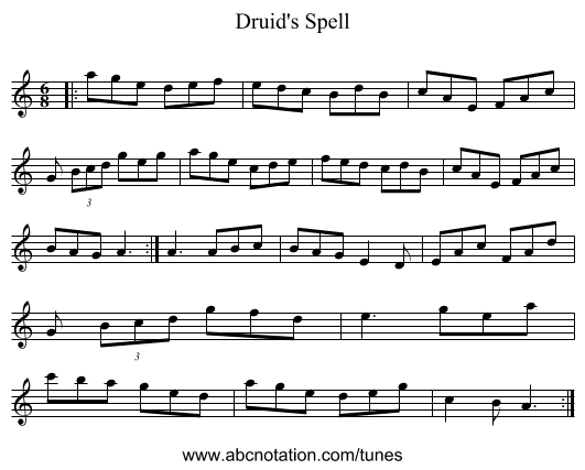 Druid's Spell - staff notation