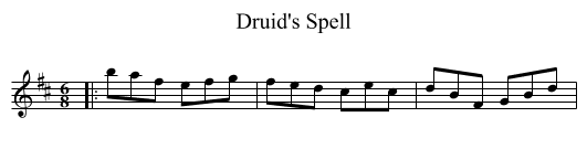 Druid's Spell - staff notation