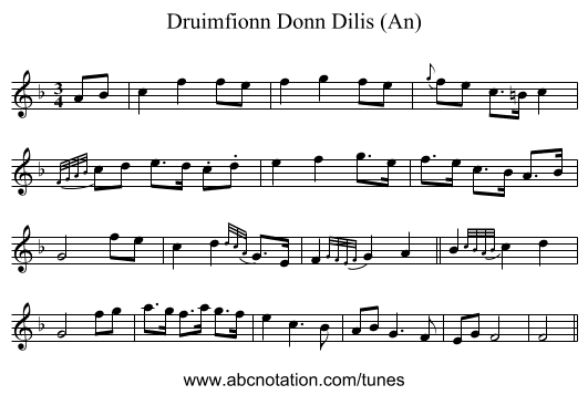 Druimfionn Donn Dilis (An) - staff notation