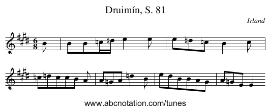 Druimín, S. 81 - staff notation