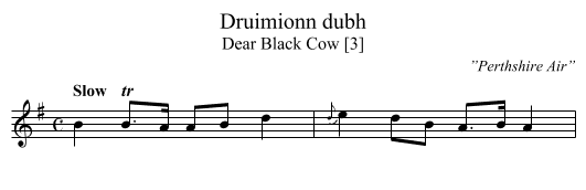 Druimionn dubh - staff notation