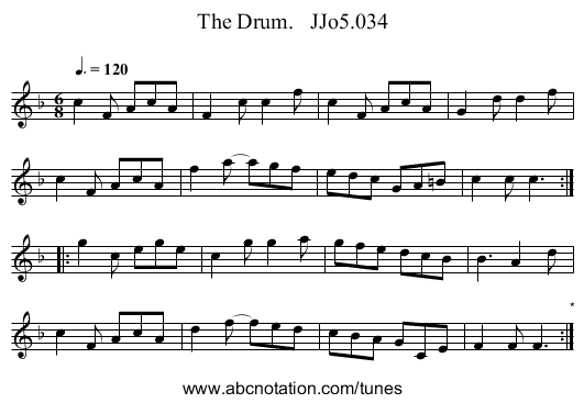 Drum.   JJo5.034, The - staff notation