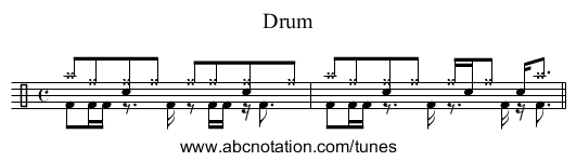 Drum - staff notation