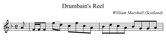 Drumbain's Reel - staff notation