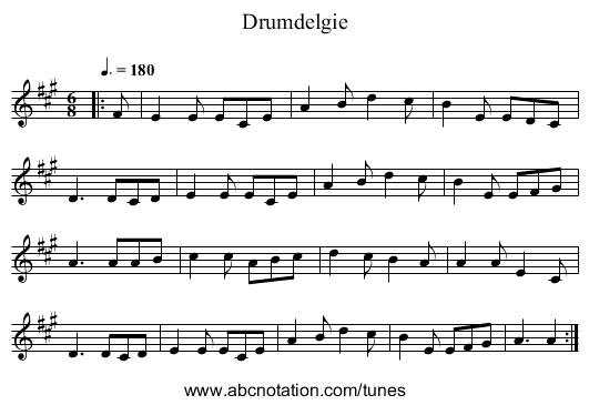 Drumdelgie - staff notation