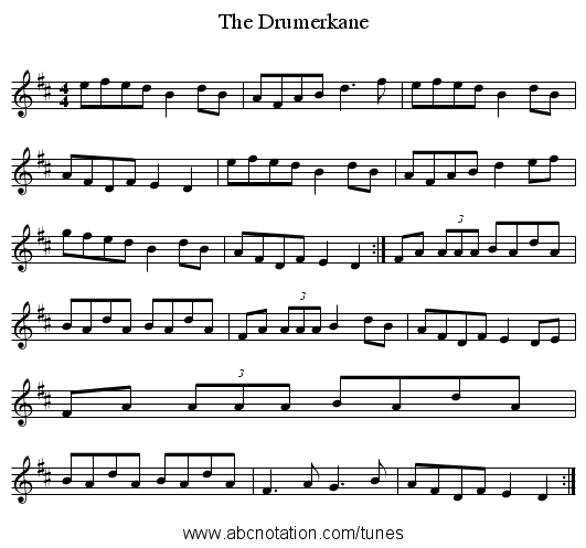 Drumerkane, The - staff notation