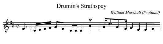 Drumin's Strathspey - staff notation