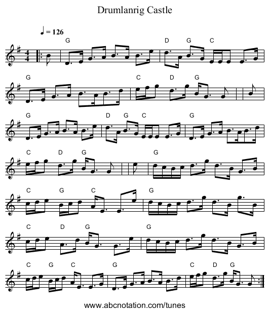 Drumlanrig Castle - staff notation