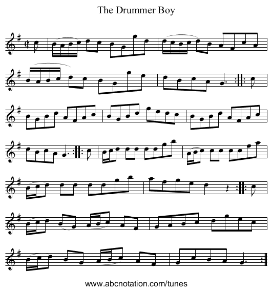Drummer Boy, The - staff notation