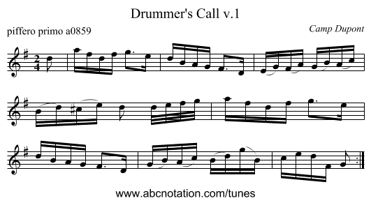 Drummer's Call v.1 - staff notation