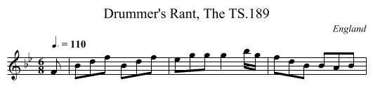 Drummer's Rant, The TS.189 - staff notation