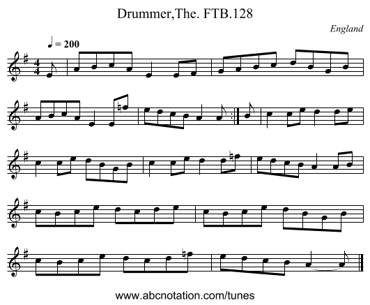 Drummer,The. FTB.128 - staff notation