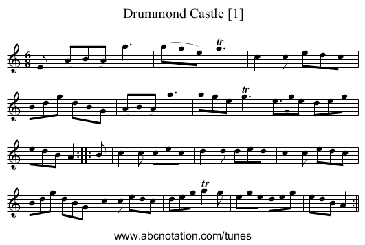 Drummond Castle [1] - staff notation