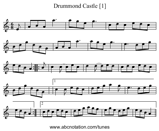 Drummond Castle [1] - staff notation