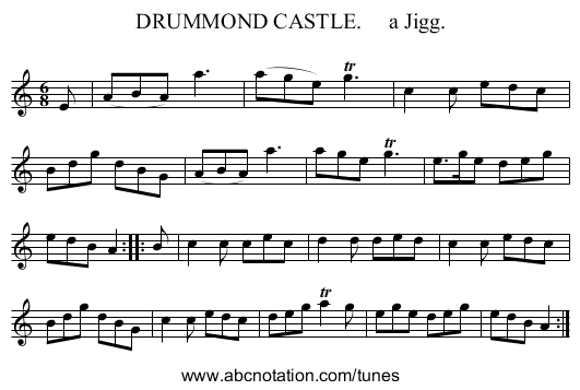DRUMMOND CASTLE. a Jigg. - staff notation