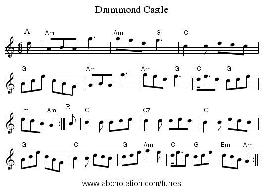Drummond Castle - staff notation