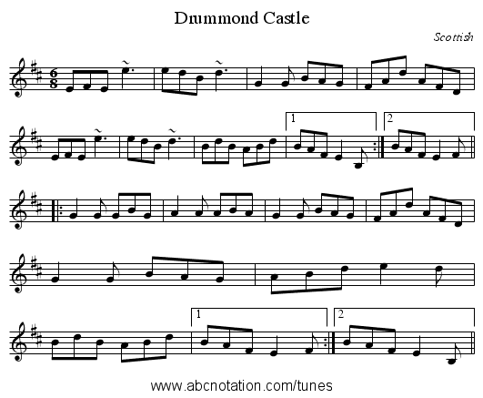 Drummond Castle - staff notation
