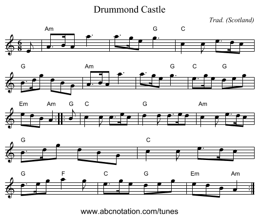 Drummond Castle - staff notation