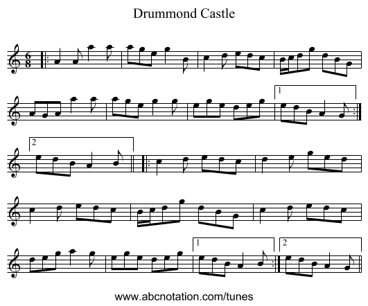 Drummond Castle - staff notation